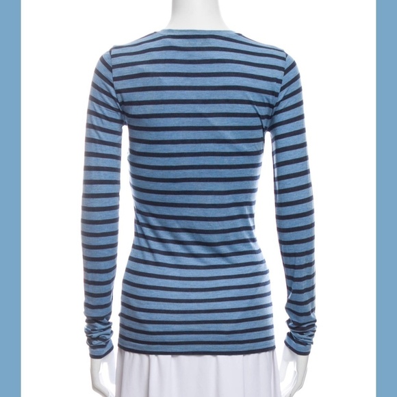 VINCE STRIPED VISCOSE LONG SLEEVE TOP SMALL NWOT - Picture 5 of 7